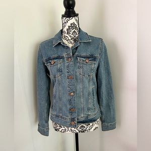 Old Navy Women’s Medium Wash Blue Long Sleeve Collared Denim Jacket